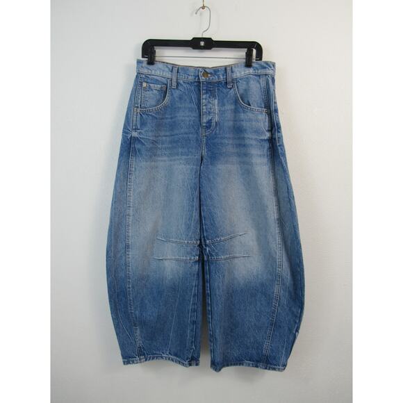 We The Free 28S Good Luck Mid-Rise Barrel Jeans Ultra Light Beam Medium Wash - Picture 1 of 10